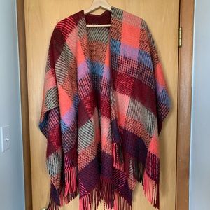 Anthropologie Plaid Poncho